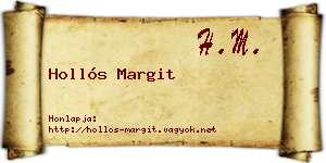 Hollós Margit névjegykártya